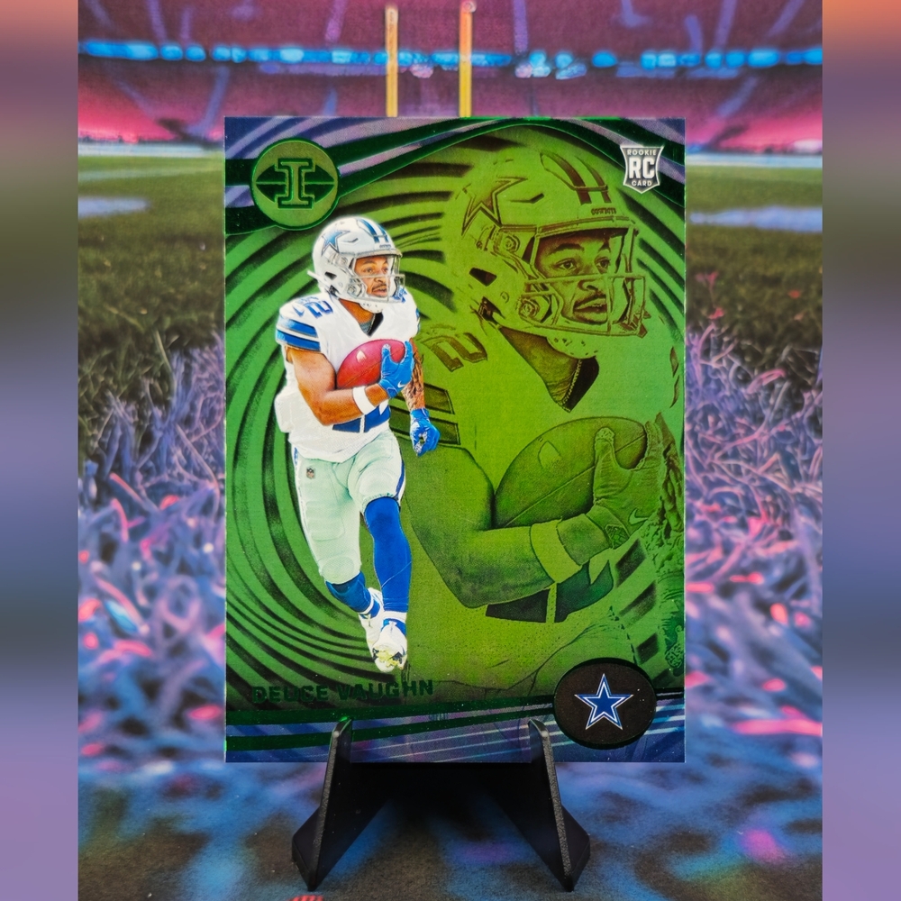 2023 Illusions Deuce Vaughn Rookie RC Emerald Parallel Dallas Cowboys